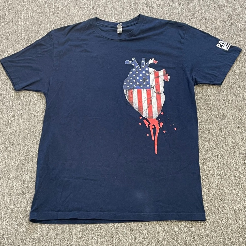 Men’s Large Navy Blue Patriot Issue American Heart T-shirt